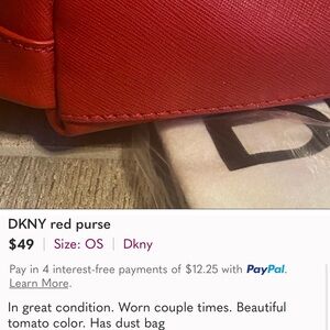 DKNY red purse